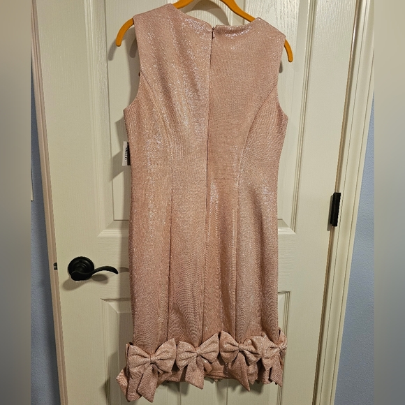 LM Collection Midi Bow Dress- Pink- Size 6 - Picture 11 of 14
